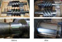 Repair works of compressor screws